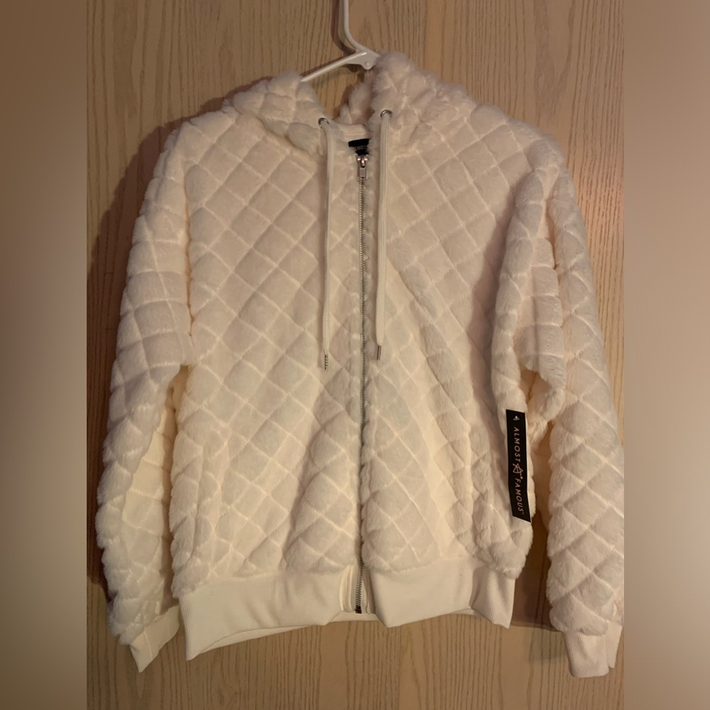 White fluffy jacket